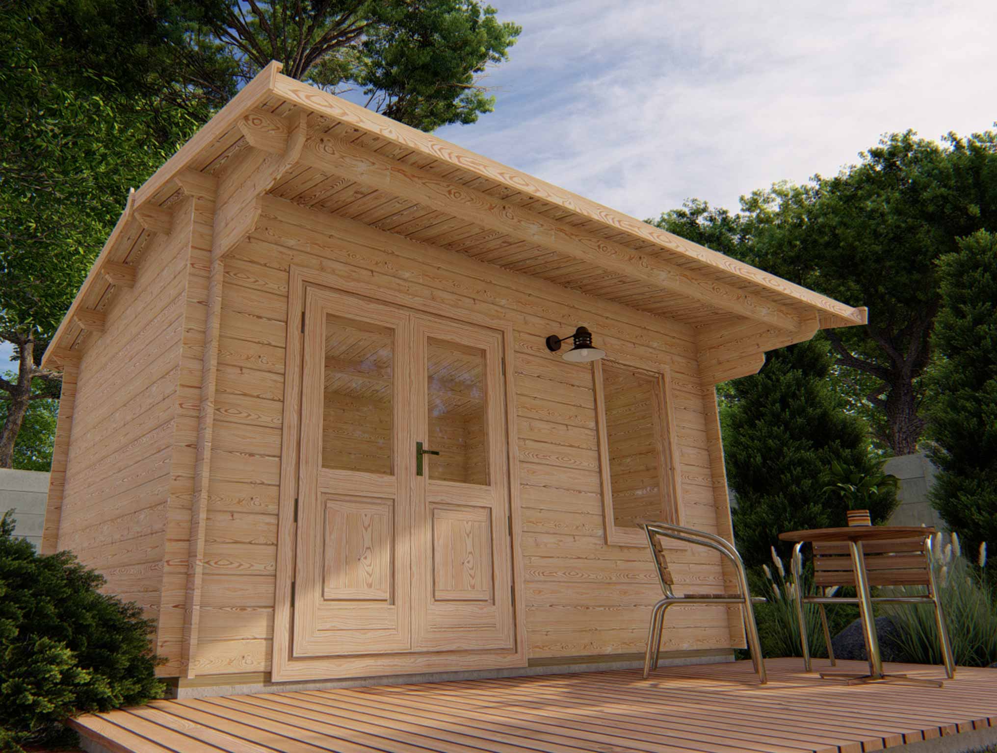 untreated canterbury log cabin - 4m x 3m - skinners sheds