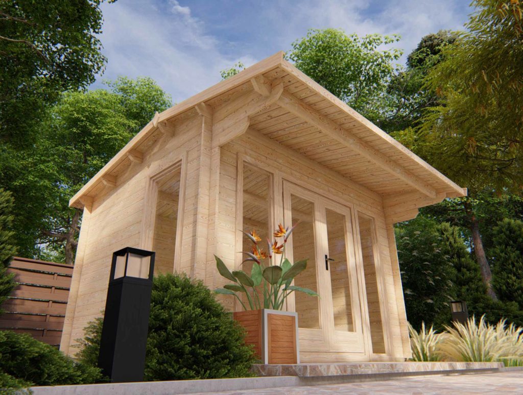 Paddock Wood Log Cabin Untreated 3.5m x 3m Skinners Sheds