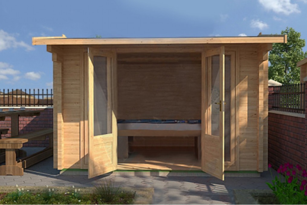 Untreated Milton Keynes Log Cabin 3.5m x 3m Skinners Sheds