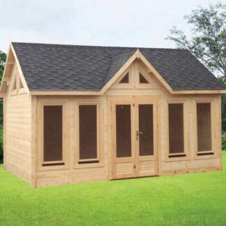 Glazed Pavilion Log Cabin