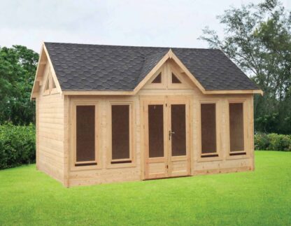 Glazed Pavilion Log Cabin