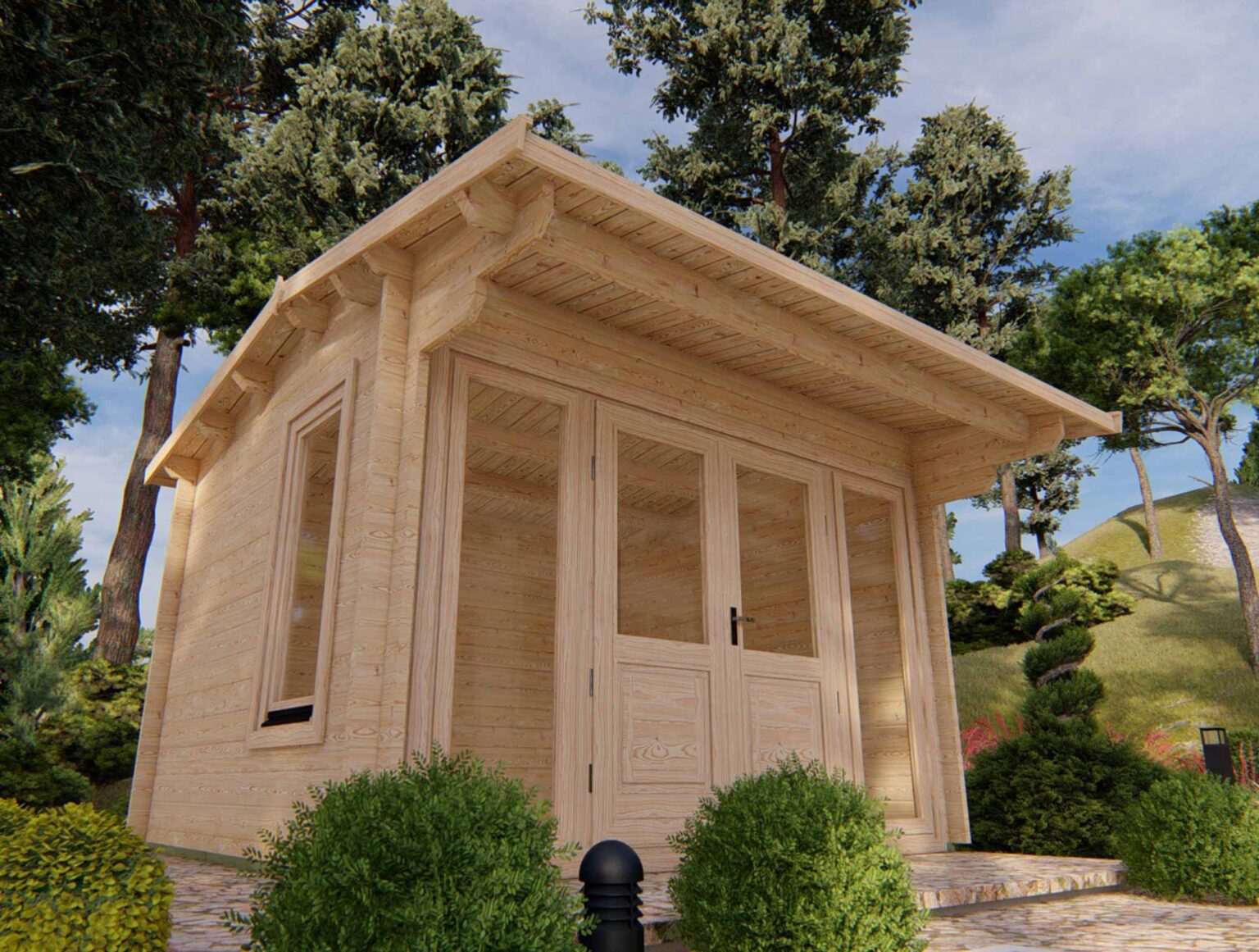 Milton Keynes Log Cabin 3.5m x 3m Skinners Sheds