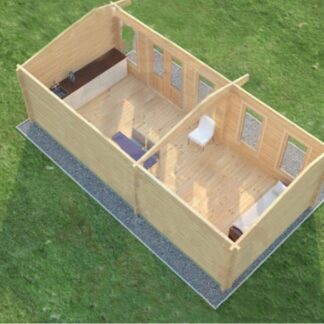 Aldershot Log Cabin Top Side View Aldershot Log Cabin Top Side View