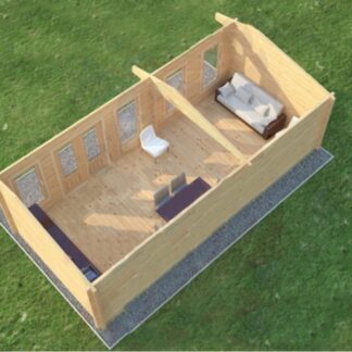 Aldershot Log Cabin Top Side View Aldershot Log Cabin Top Side View