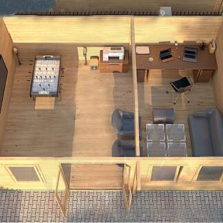 Frensham Log Cabin Top View