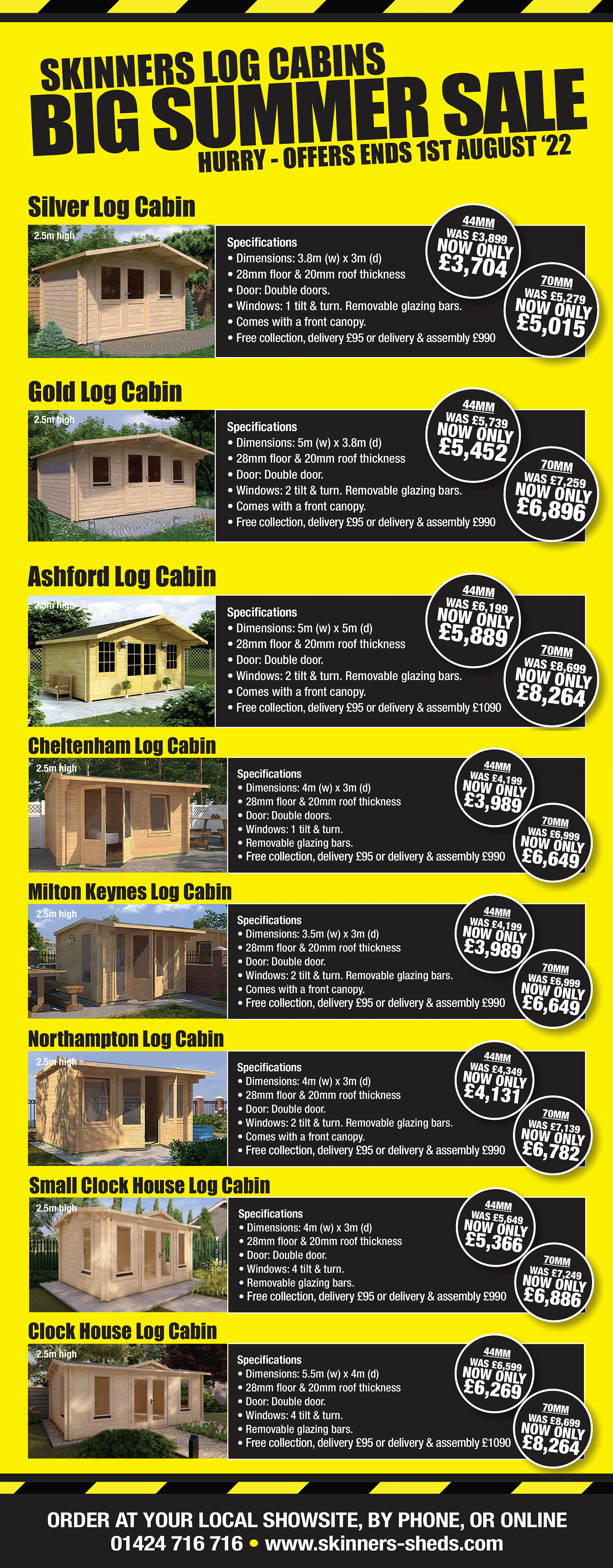 Log Cabin Sale Flyer