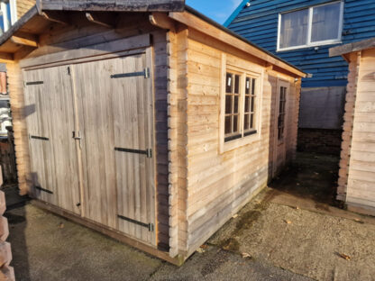 3.2M x 5.2M Untreated Interlocking Garage Log Cabin (28mm Walls) (Ex Display) - Image 2