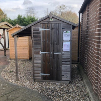 4x6 Apex Shed with Log Store External 2