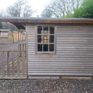 Loglap cabin 10x8 with 4ft veranda right side view