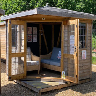 7 x 7 Corner Belvoir Summerhouse front