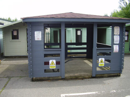 3.5M x 3.5M Untreated Interlocking Gazebo Log Cabin (28mm Walls) (Ex Display) - Image 2