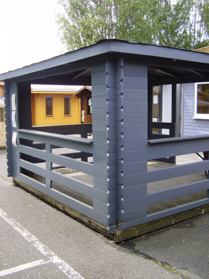 3.5M x 3.5M Untreated Interlocking Gazebo Log Cabin (28mm Walls) (Ex Display) - Image 3
