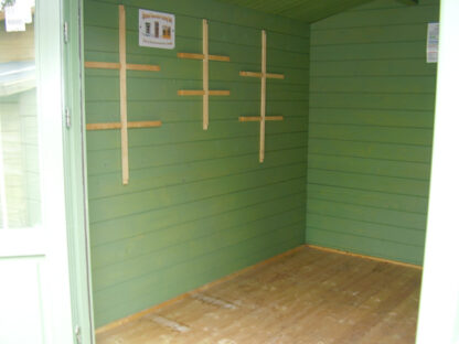 3.8m x 3m Olympian Silver Untreated Interlocking Log Cabin (44mm Walls) (Ex Display) - Image 4