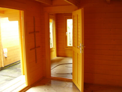 9m x 3.5m Woking Untreated Interlocking Log Cabin (44mm Walls) (Ex Display) - Image 6