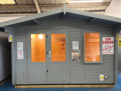 3.8M x 3M Untreated Interlocking Olympian Silver Log Cabin (40mm Value Deluxe) (Ex Display) - Image 2