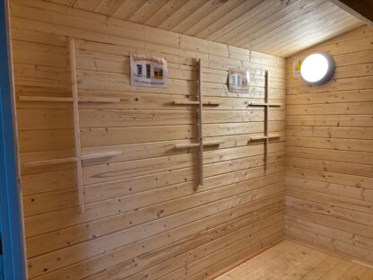 3.8M x 3M Untreated Interlocking Olympian Silver Log Cabin (40mm Value Deluxe) (Ex Display) - Image 4