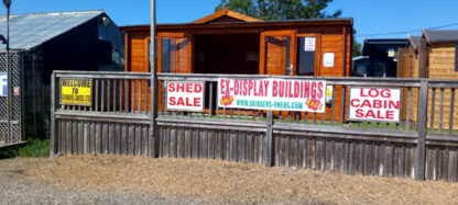 5.3M x 4M Untreated Interlocking Clockhouse/New Pavilion Log Cabin (40mm Walls - Value Deluxe) (Ex Display)