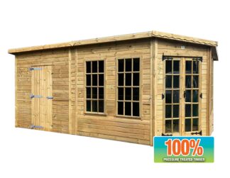 Corner Pent Studio Summerhouse with Storage