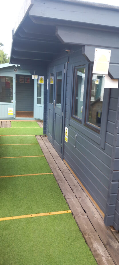 4.5M x 3.5M Untreated Interlocking Surrey Log Cabin (70mm Walls) (Ex Display) - Image 2