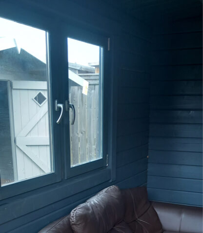 4.5M x 3.5M Untreated Interlocking Surrey Log Cabin (70mm Walls) (Ex Display) - Image 5